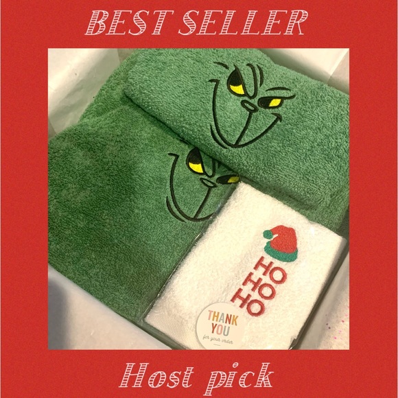 Other - 💚🎄BRAND NEW🌟BEST SELLER💚set of GRINCH towels💚